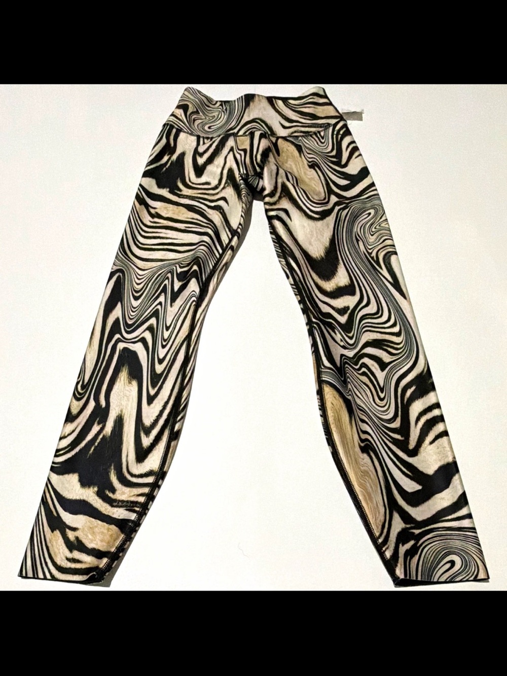 Good American Core Power 7/8 Leggings NWT Natural Swirl 0 Abstract Athleisure